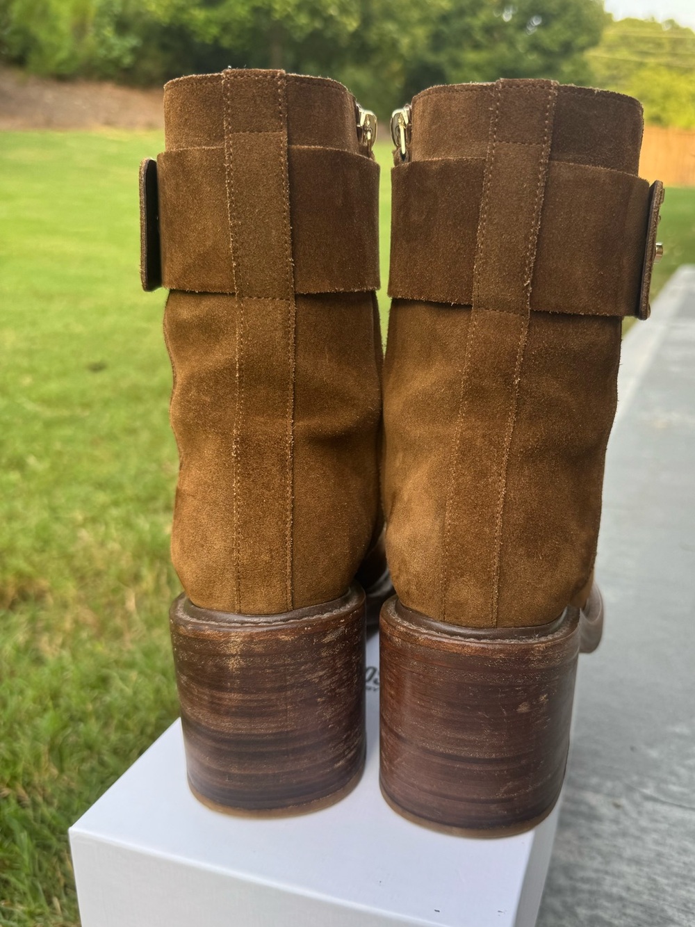 Burberry Westella Brown Suede TB Monogram Ankle Boots EU 40 - Picture 11 of 15